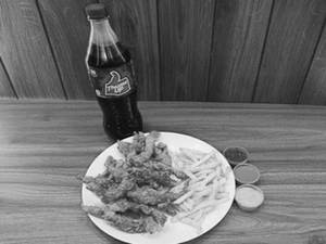 16 Pc Strips,  Fries S And 1 Thums Up