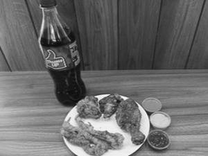 1 Pc Peri-peri Chicken Leg, 2pc Wings, 3 Strips And Thums Up
