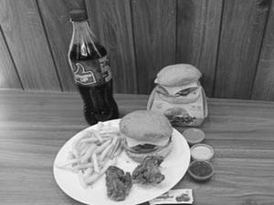 2 Chicken Crispy Tandoori Burger, 2pc Wings, Fries S And Thums Up