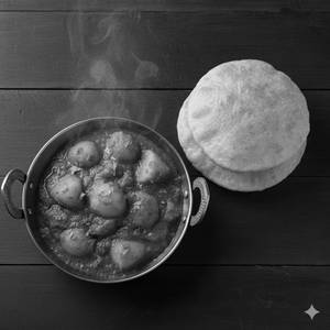 6 poori with aloo dum