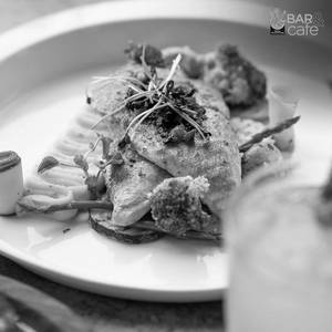 Grilled Chicken Breast with Pepper Sauce Herb Mash