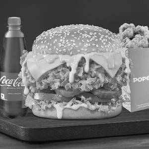 Mayo Burst Chicken Burger Med Popcorn Meal
