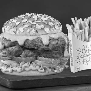 Barbeque Burst Naked Burger with Med Fries