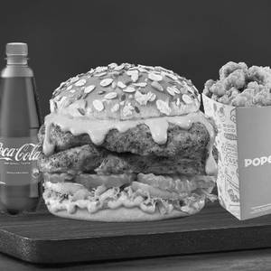 Barbeque Burst Naked Burger - Med Popcorn Meal