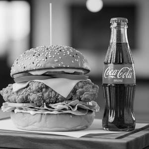 Chicken burger with coke soft beverage 250 ml