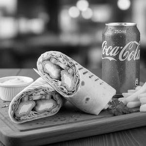 Crispy chicken wrap with coke soft beverage 250 ml