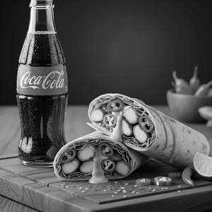 Spicy chicken wrap with coke soft beverage 250 ml