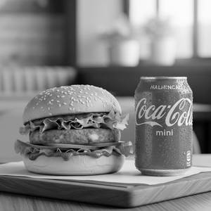 Aloo burger with coke soft beverage 250 ml