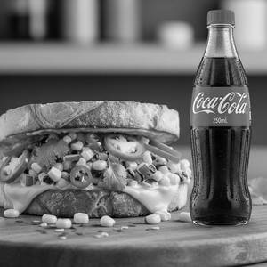 Spicy corn burger with coke soft beverage 250 ml