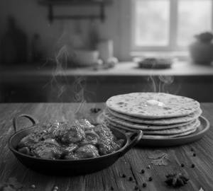Chicken Chilli  1/2  + 4 Roti