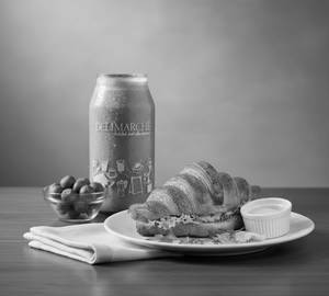 Peri Peri Chicken In Butter Croissant And Hazelnut Cold Coffee