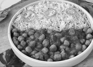 Chole with basmati steam rice