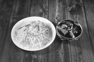 Veg Hakka Noodles + Chilli Paneer