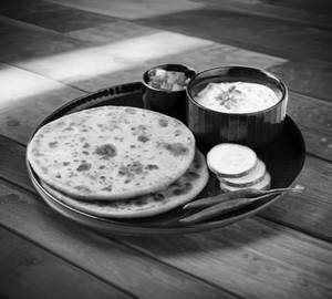 3 Aloo Paratha with curd and Pickle