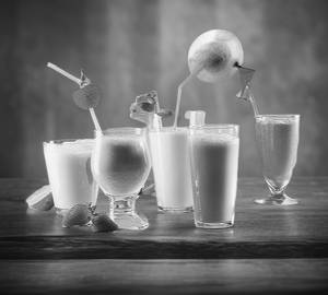 Vanilla milk shake with ice cream