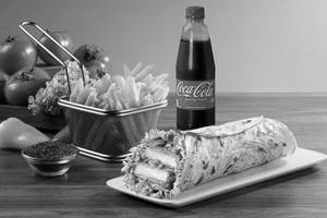 Spicy Paneer Burger Wrap, Fries & Coke