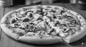 Mushrooms and cheese pizza