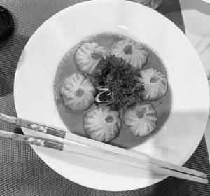 Bokchoy Jhol Dumplings (chicken)