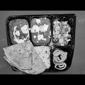 Palak Paneer +Veg Sabji+onion+rice+bread Of The Day