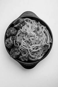 Noodles and  manchurian ball