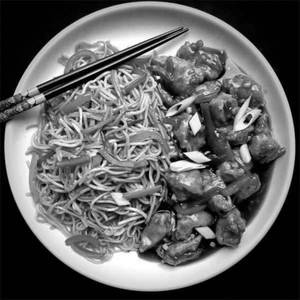 Chicken Hakka Noodles With Chicken Manchurian