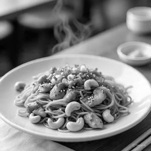 Chicken cashew noodles