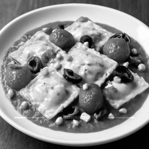 Oven Roasted Tomatoes And Olive Ravioli