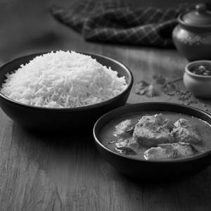 White Rice With Fish Curry