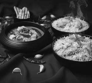 Junglee Murg Soup & Dum Murg Biryani (serve 3)