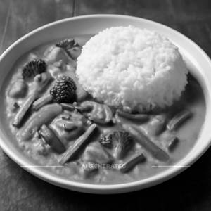 Veg Red Thai Curry With Steam Rice