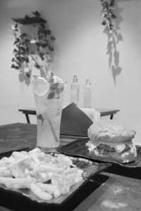 The Classic Chicken Burger+ French fries+ Cuban lemonade