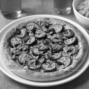Roasted Zucchini, Mushroom, Garlic, Aglio E Olio Sauce Pizza [8 Inches ]