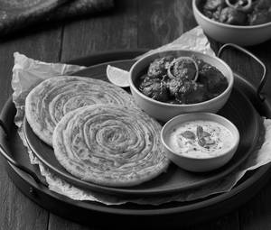 2 lachha paratha and chicken chap(1 pc)