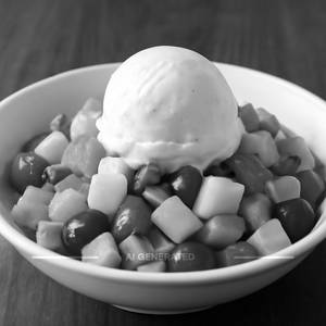 Fruit Salad with Vanilla Ice cream