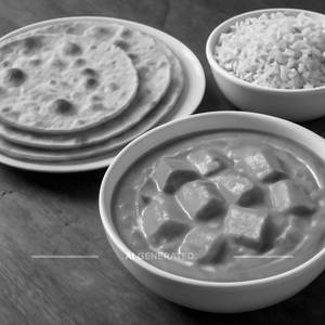 Paneer Handi [Half] with 4 Butter Roti & Jeera Rice
