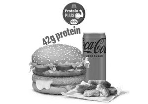 McCheese Chicken Burger Protein Plus + 4 Pc Chicken Nuggets+ Coke Zero