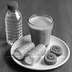 Jaggery Tea 200 Ml + 2 Jaggery Cream Roll + 2 Bhakwarwadi + Mineral Water