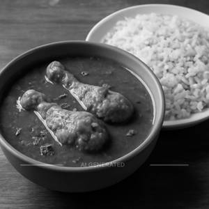 Chicken curry half + half jeera rice                                                                                 