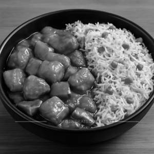Chilli Paneer With Hot  Garlic  Fried  Rice