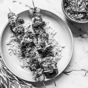 Grilled Chicken Chimichuri Skewers