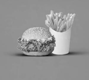 Crispy Chicken Burger salted French Fries