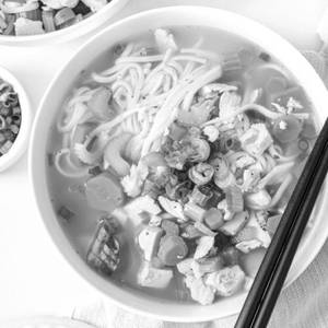 Chicken Aromatic Asian Noodles Soup