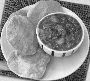 Puri with aloo masala +salad