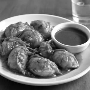 CHILLY GARLIC CHICKEN MOMOS 