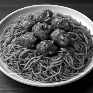 Hakka Noodles With Manchurian Dry