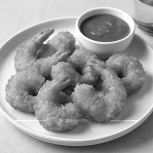 Golden fried prawns