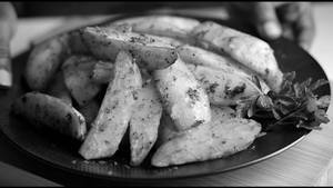 Potato wedges salty