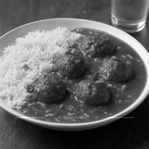 Veg manchurian rice gravy