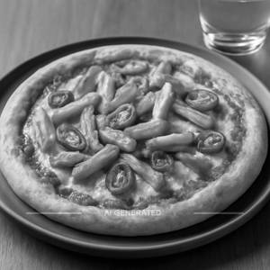 Spicy pasta pizza
