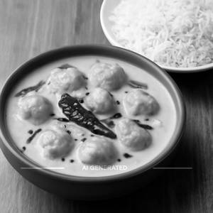 Kadi Pakoda + Rice
